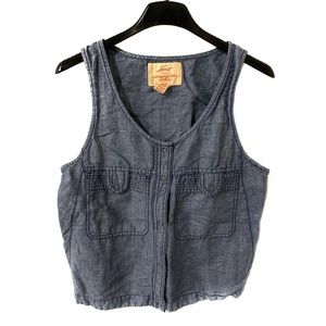 Levi’s Faux Denim Sleeveless Button Down Tank